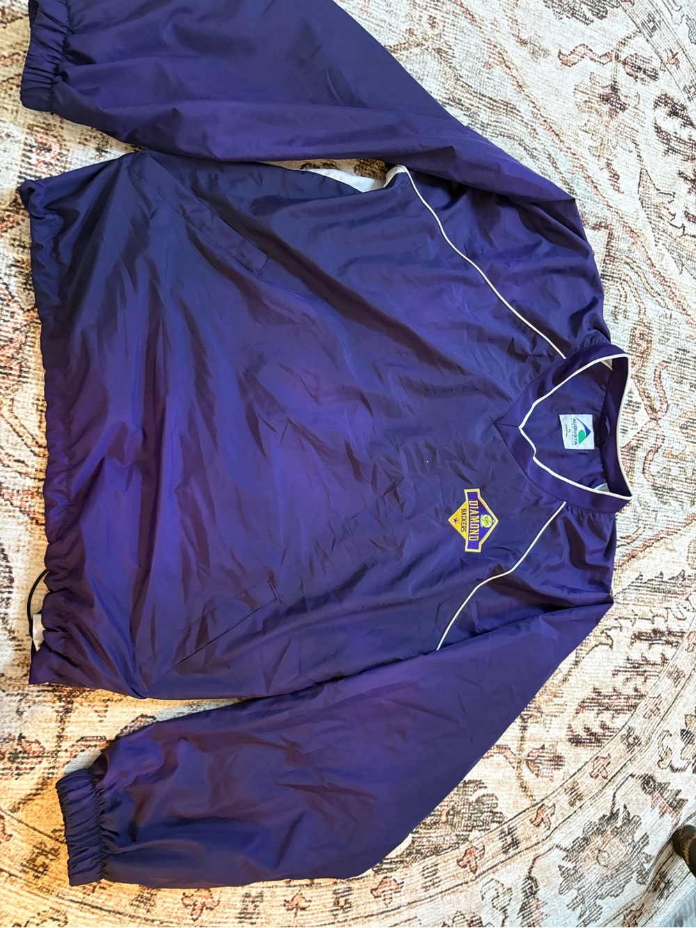 Purple Pullover Windbreaker with Team Patch